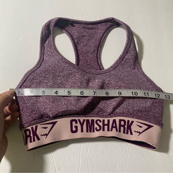 GYMSHARK Purple Space Dye Knit Racerback Sports Bra padded Size Small - Picture 5 of 8